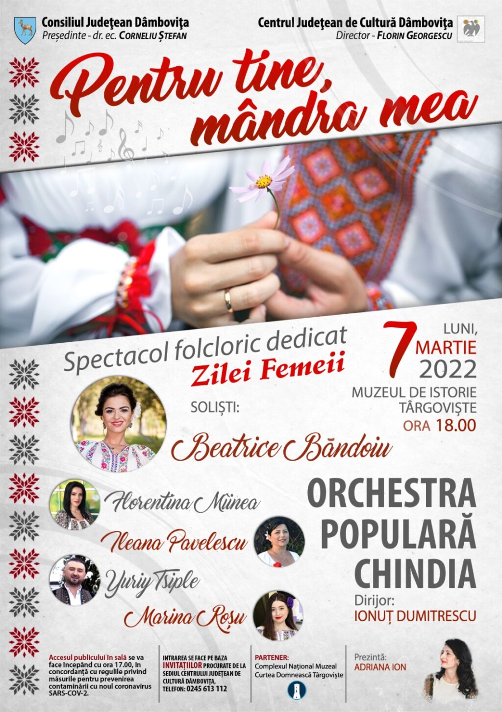 „Pentru tine, mândra mea”, spectacolul folcloric extraordinar susținut de Orchestra Populară „Chindia