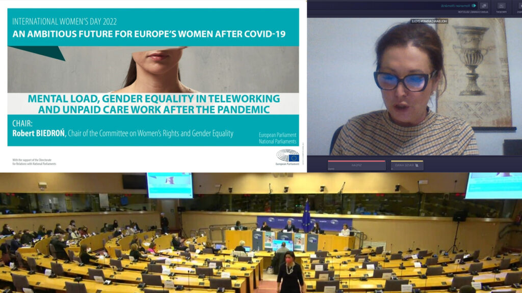 CARMEN HOLBAN, deputat PSD, declarație susținută on-line în cadrul lucrărilor Comisiei pentru Drepturile Femeii și Egalitatea de Gen din Parlamentul European.