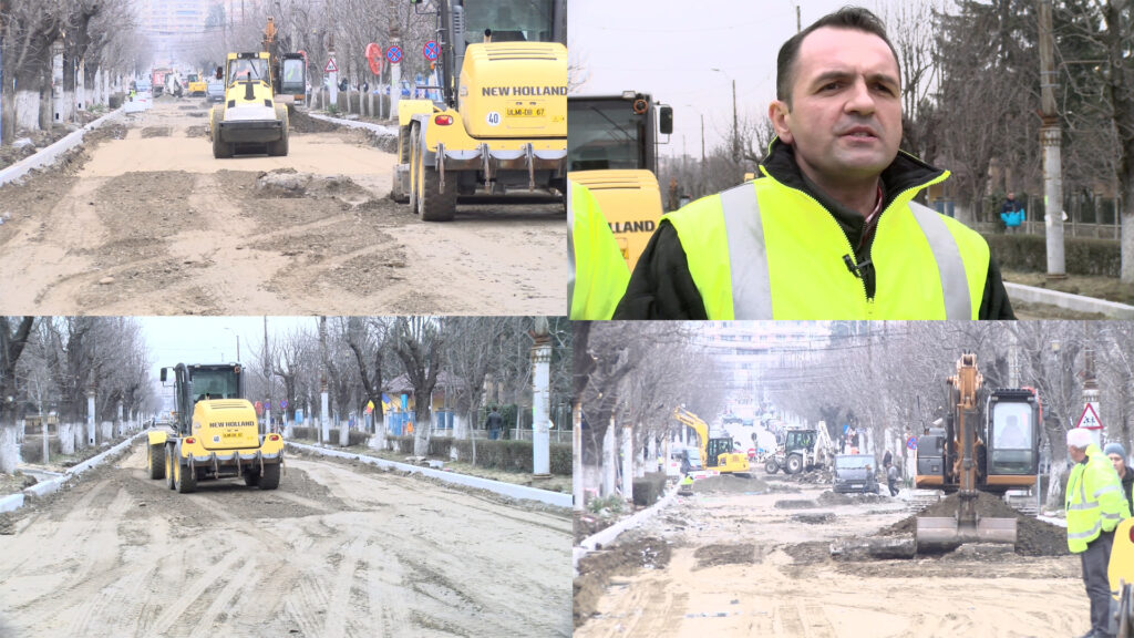 Târgoviște, continuă lucrările de reabilitare pe Bulevardul „Regele Carol I”