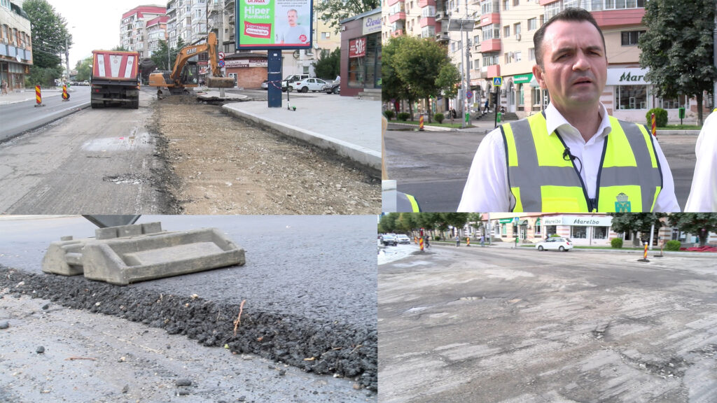 Târgoviște, continuă lucrările de reabilitare a bulevardului Mircea cel Bătrân