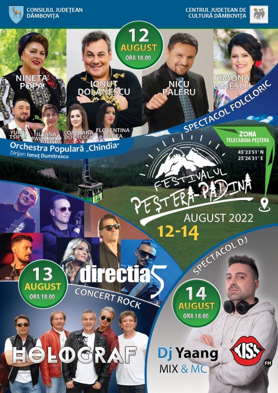 12 – 14 august, Festivalul „Peștera – Padina”