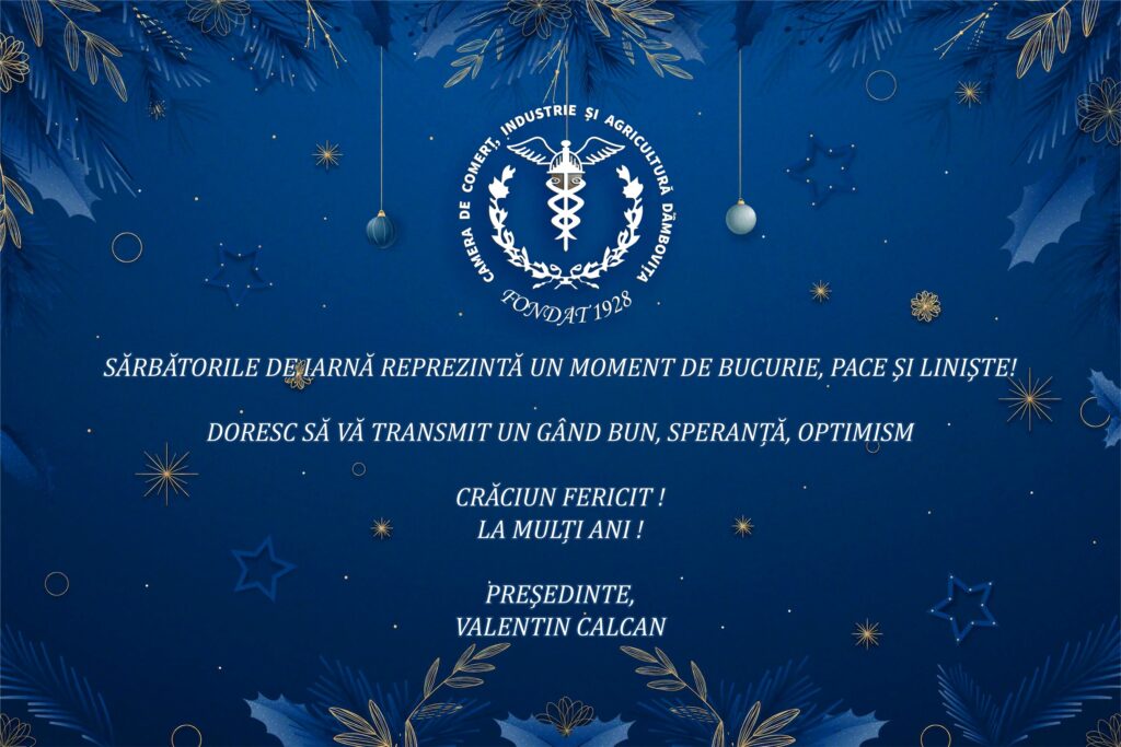 Mesajul președintelui Camerei de Comerț, Industrie și Agricultură Dâmbovița cu ocazia sărbătorilor de iarnă