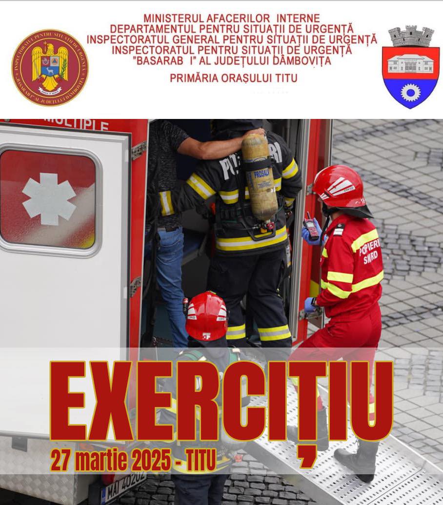 Titu, exercițiu de alarmare publică pe 27 martie