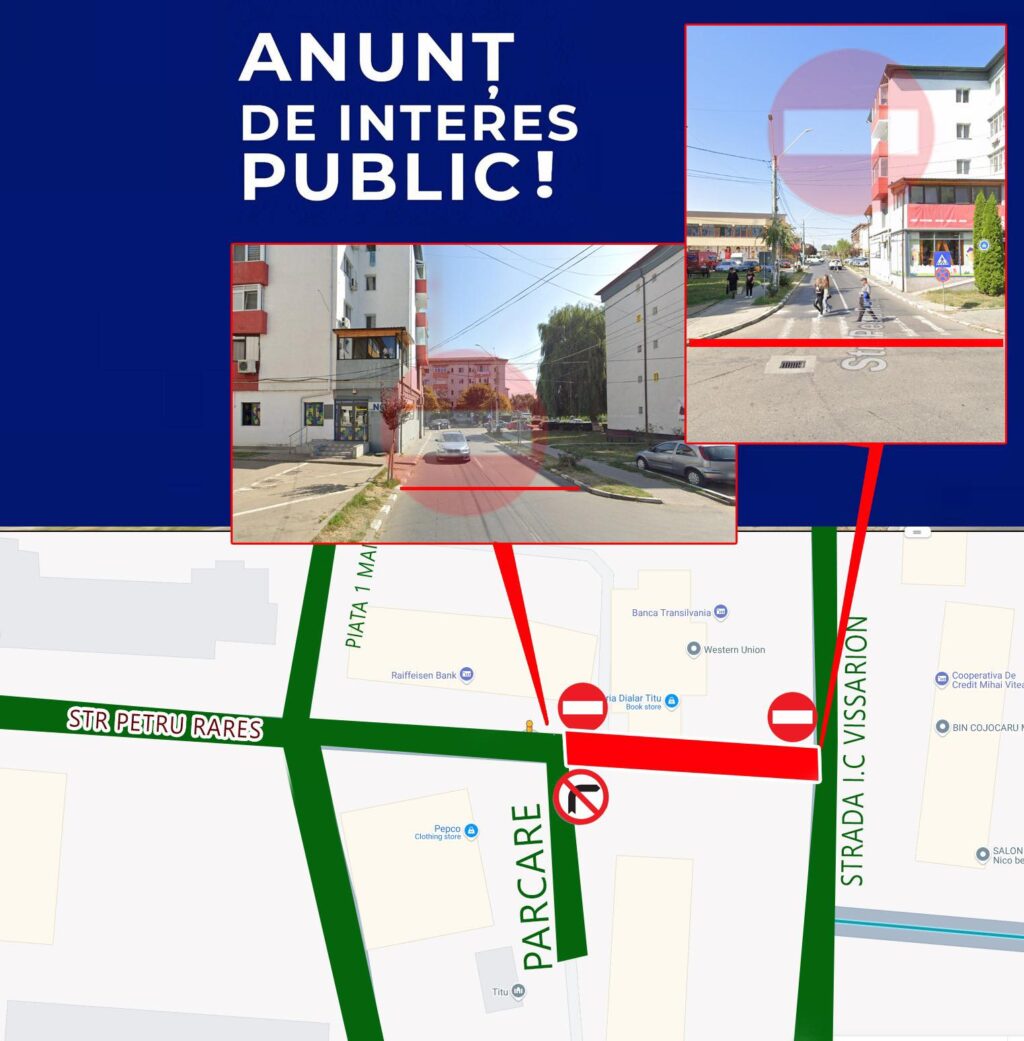 TITU, CIRCULAȚIE RESTRICȚIONATĂ TEMPORAR !