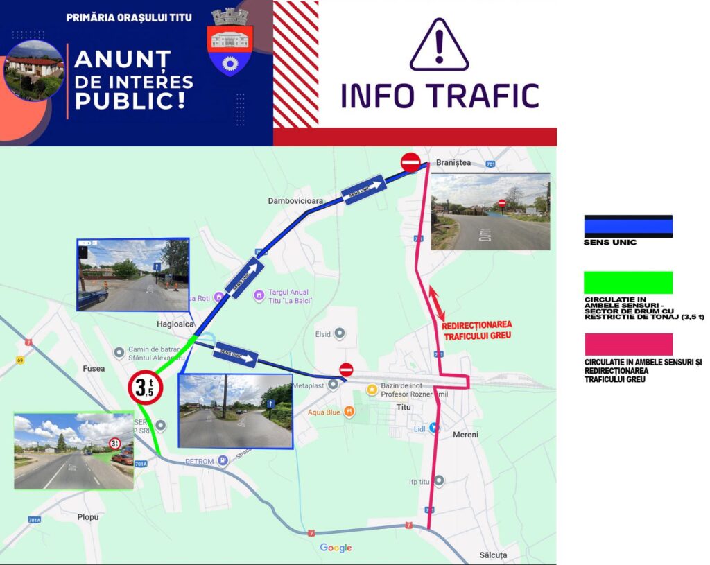 Atenție șoferi! Titu – info trafic