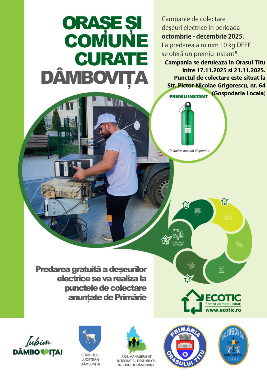 CAMPANIE DE COLECTARE A DEȘEURILOR ELECTRICE ÎN ORAȘUL TITU